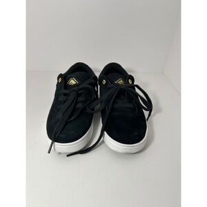 Emerica The Herman G6 Mens 5 Skate Shoes Black Gold Suede Low Top Sneakers